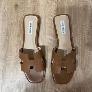 Steve Madden Hadyn Sandal, Cognac Leather, Size 10